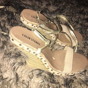 Gold sandal wedges